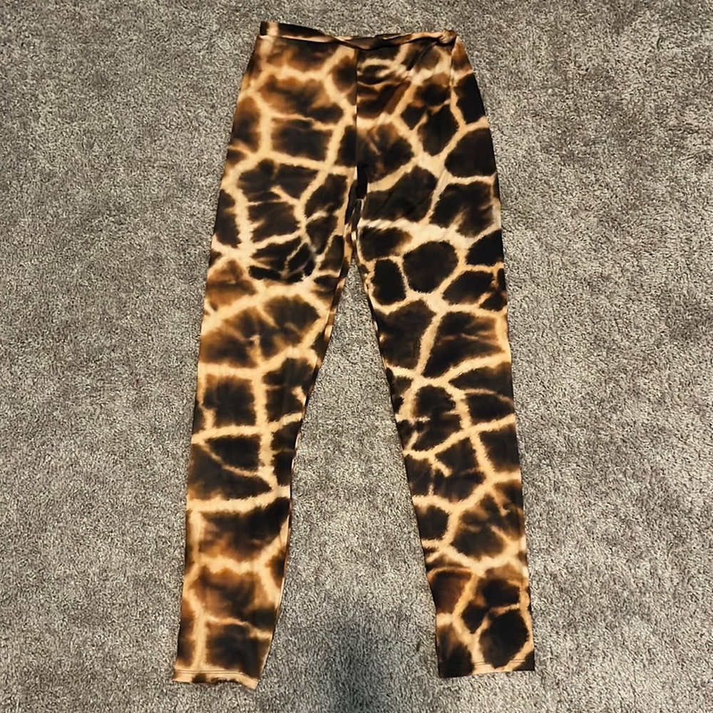 Roberto Cavalli Giraffe Chine Printed Leggings